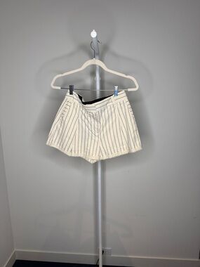rag & bone Cream Shorts with Navy Pinstripes